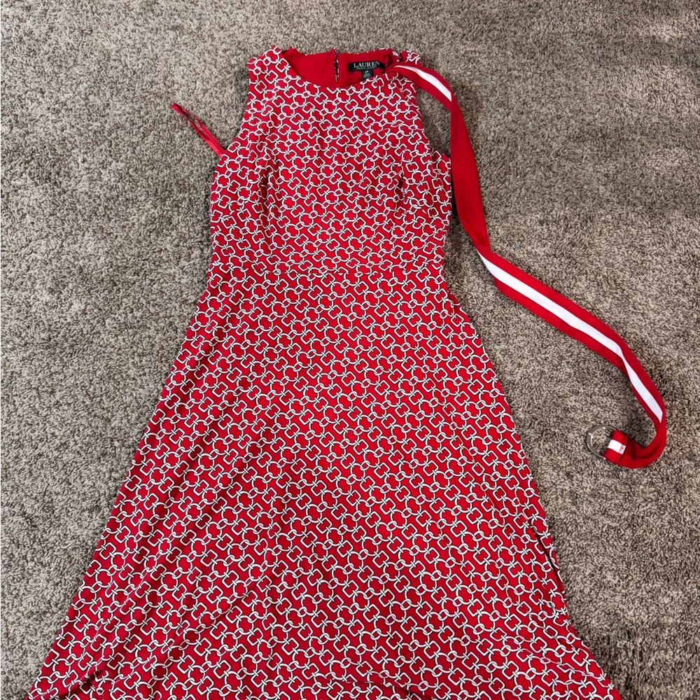 Ralph Lauren Red Halter Midi Sundress